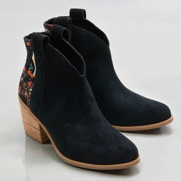 TOMS Constance Western Embroidered Bootie in Black NEW - Picture 15 of 15
